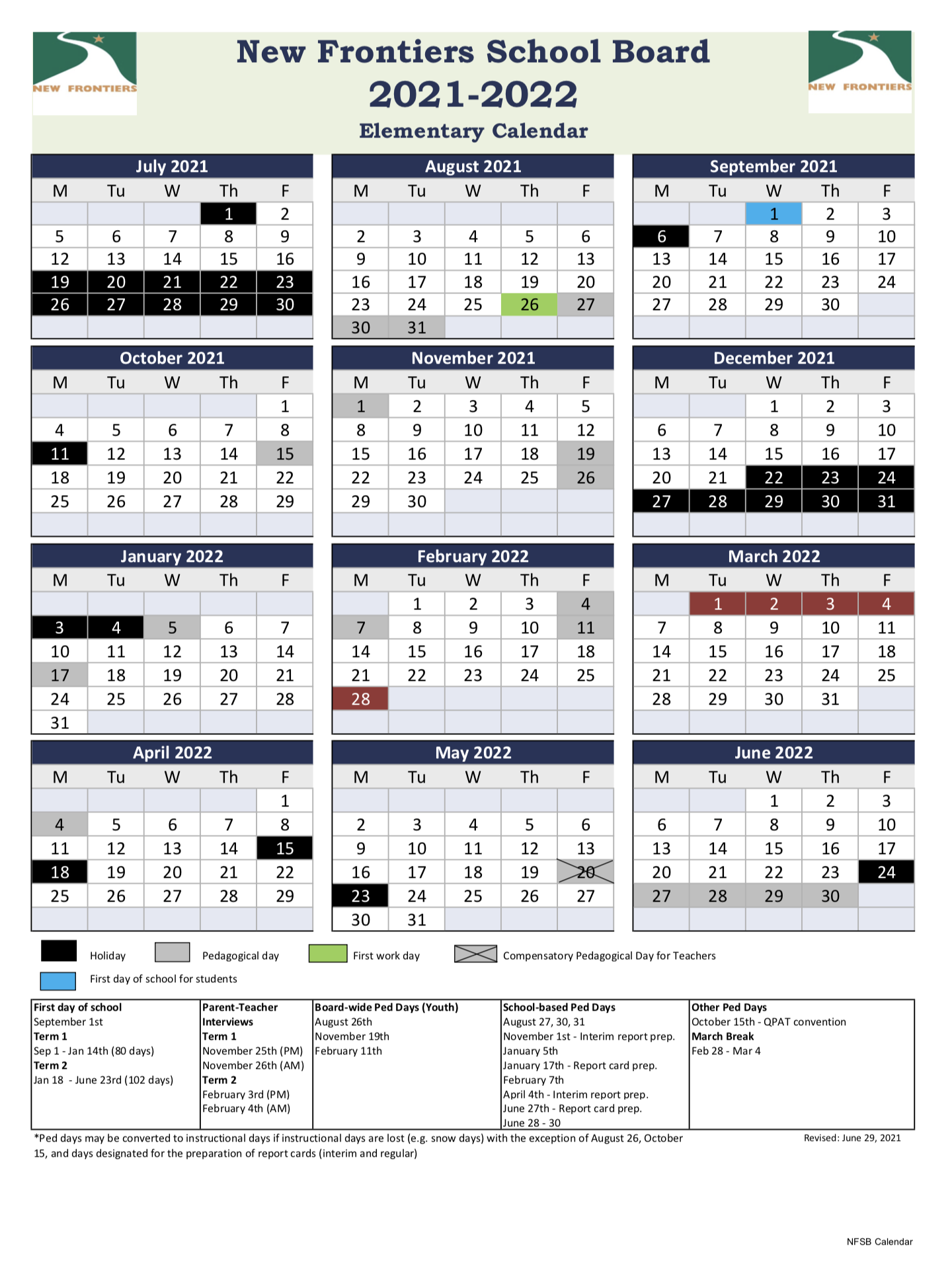Cps Calendar 2022 2023 Calendars - New Frontiers School Board